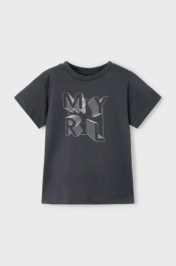 Mayoral Otroška bombažna kratka majica Mayoral črna barva, 170