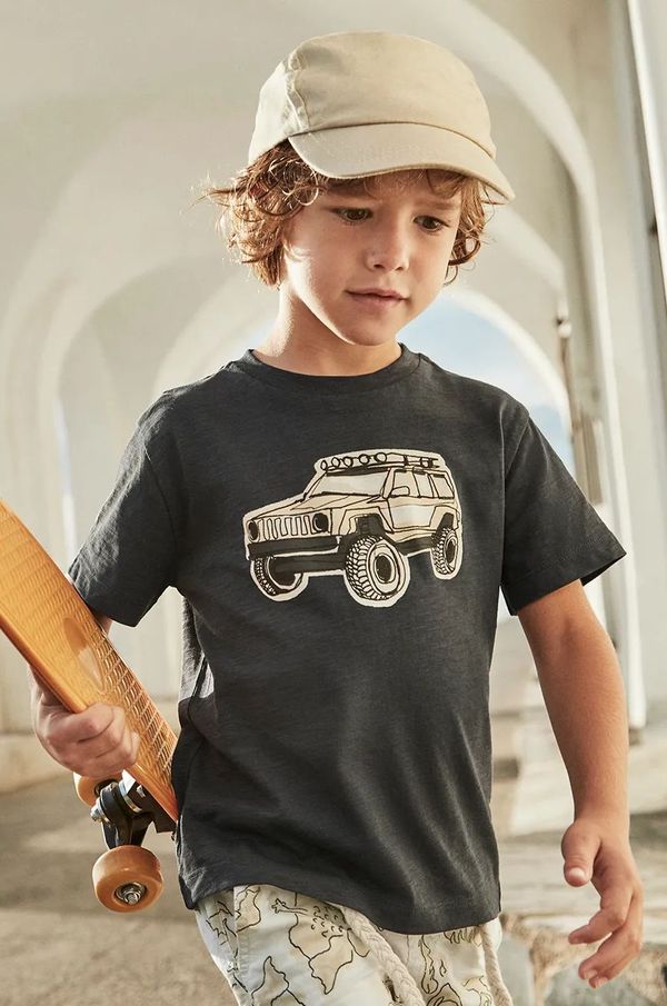 Mayoral Otroška bombažna kratka majica Mayoral črna barva, 3031