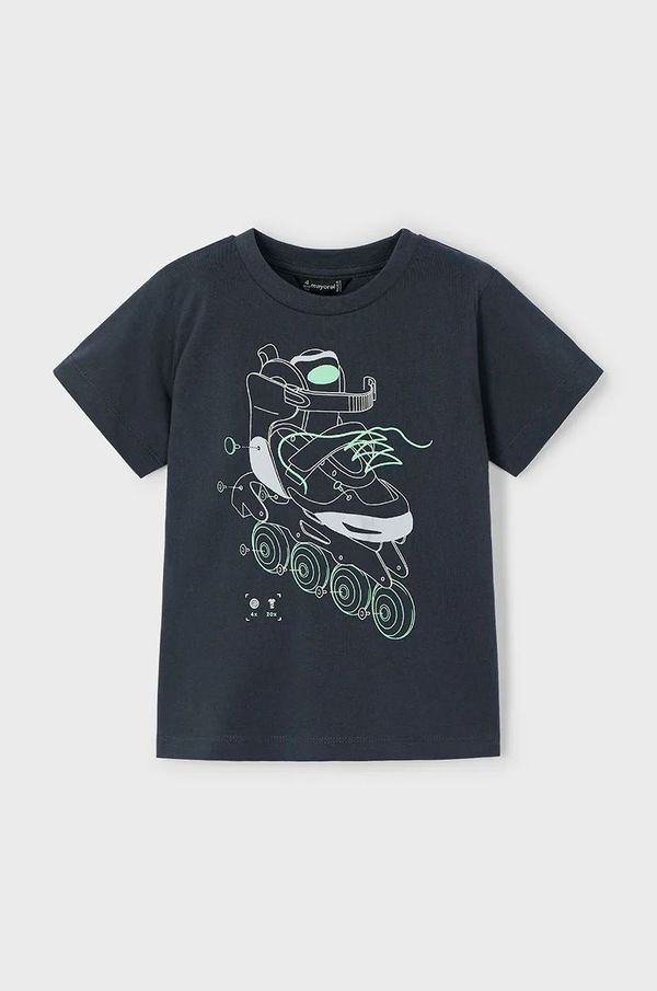 Mayoral Otroška bombažna kratka majica Mayoral črna barva, 3037