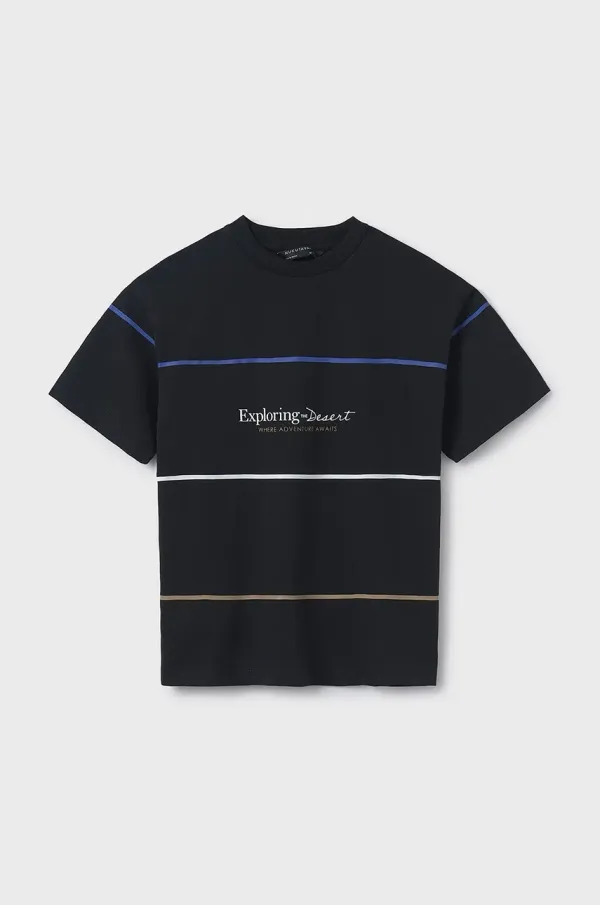 Mayoral Otroška bombažna kratka majica Mayoral črna barva, 6008