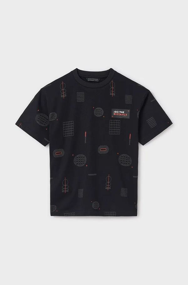 Mayoral Otroška bombažna kratka majica Mayoral črna barva, 6019