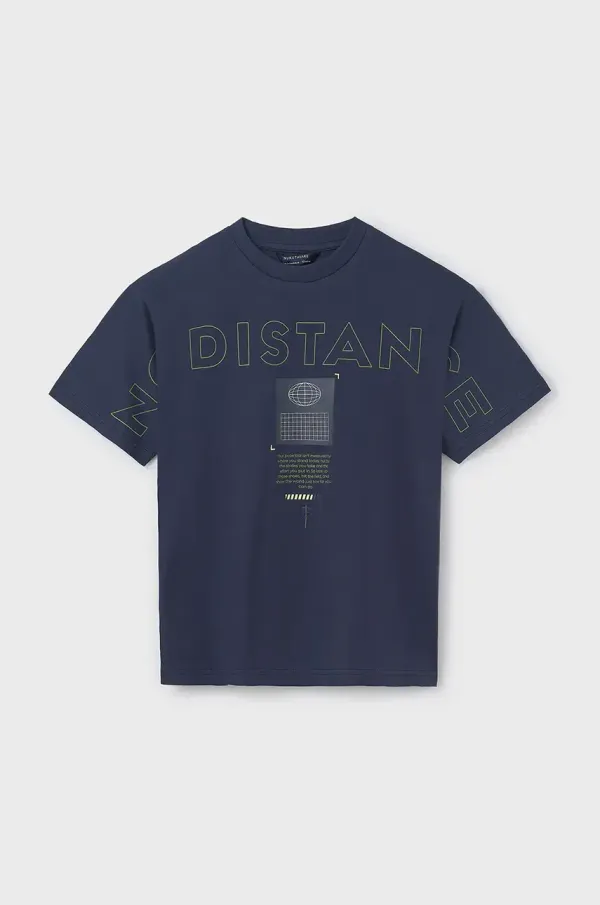 Mayoral Otroška bombažna kratka majica Mayoral mornarsko modra barva, 6011