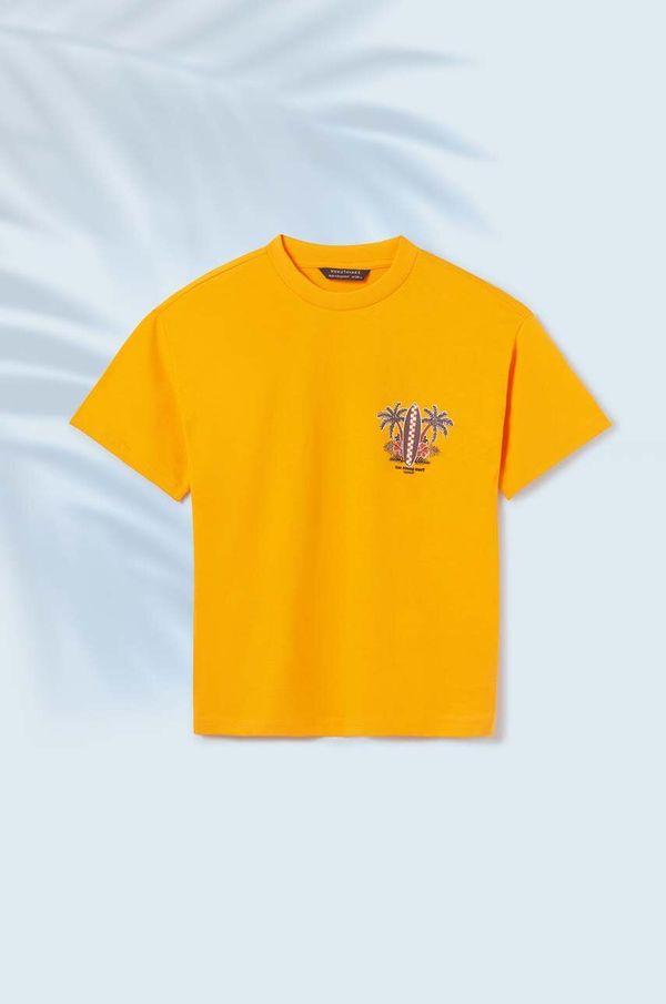 Mayoral Otroška bombažna kratka majica Mayoral oranžna barva