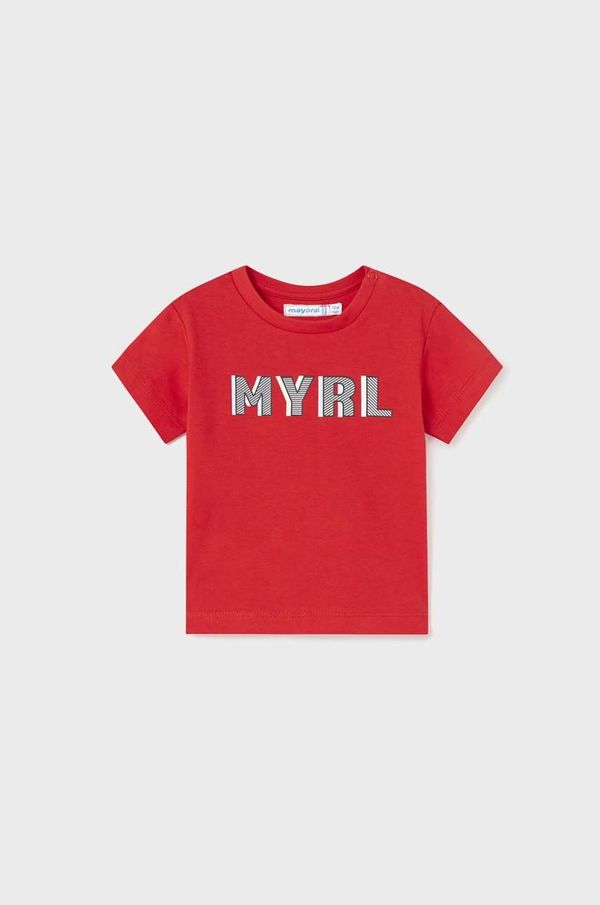 Mayoral Otroška bombažna kratka majica Mayoral rdeča barva