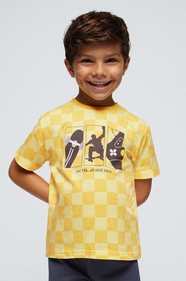 Mayoral Otroška bombažna kratka majica Mayoral rumena barva