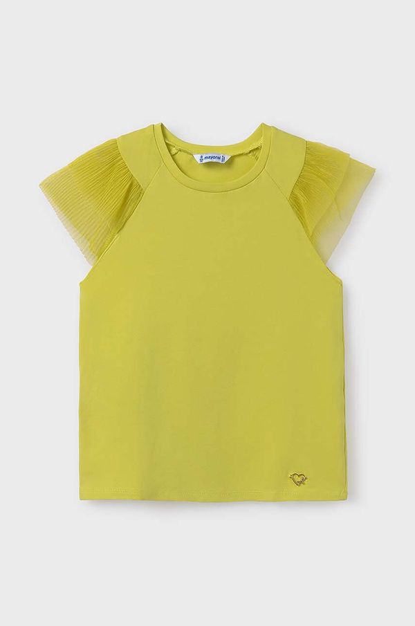 Mayoral Otroška bombažna kratka majica Mayoral rumena barva