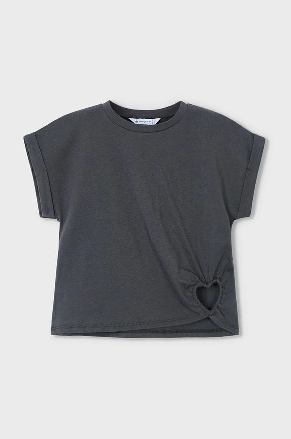 Mayoral Otroška bombažna kratka majica Mayoral siva barva, 3006