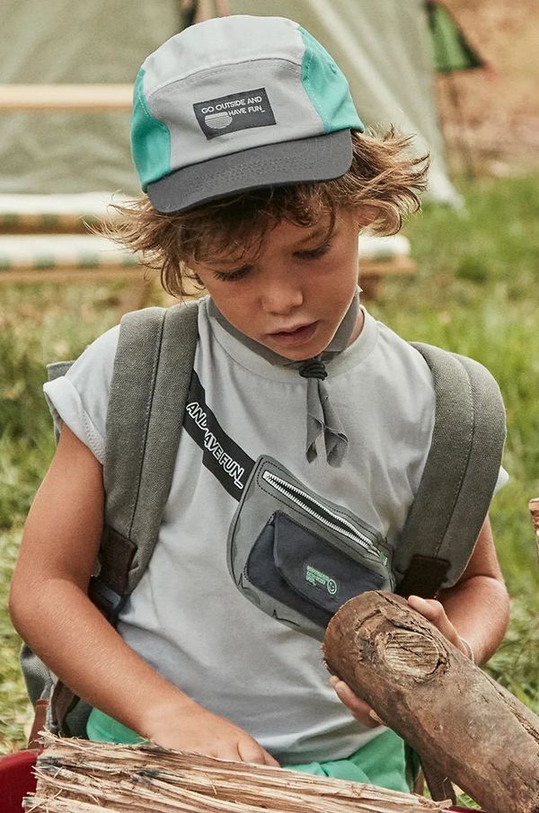 Mayoral Otroška bombažna kratka majica Mayoral siva barva, 3036