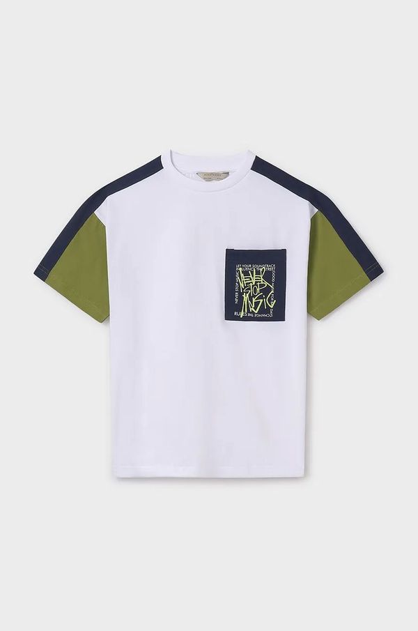 Mayoral Otroška bombažna kratka majica Mayoral zelena barva, 6015