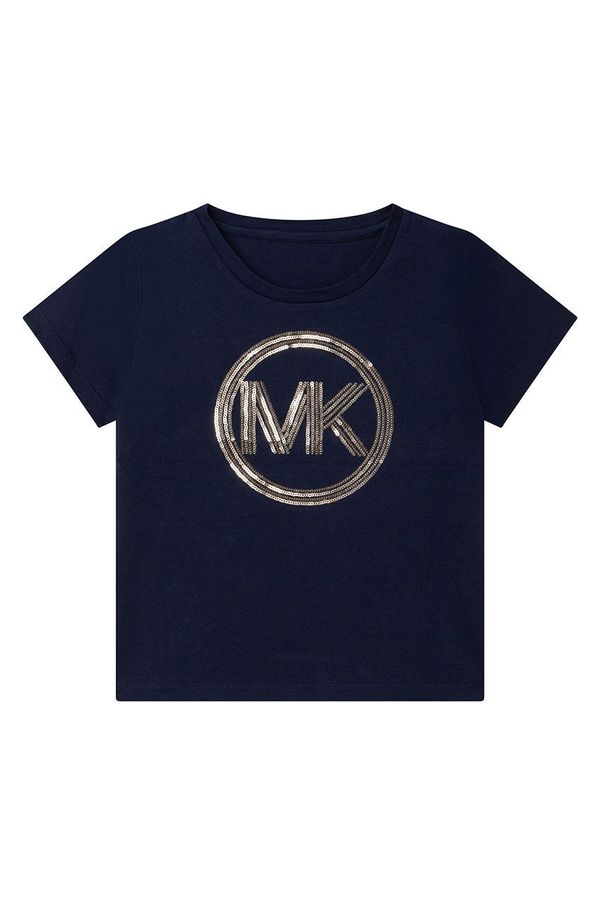 Michael Kors Otroška bombažna kratka majica Michael Kors mornarsko modra barva