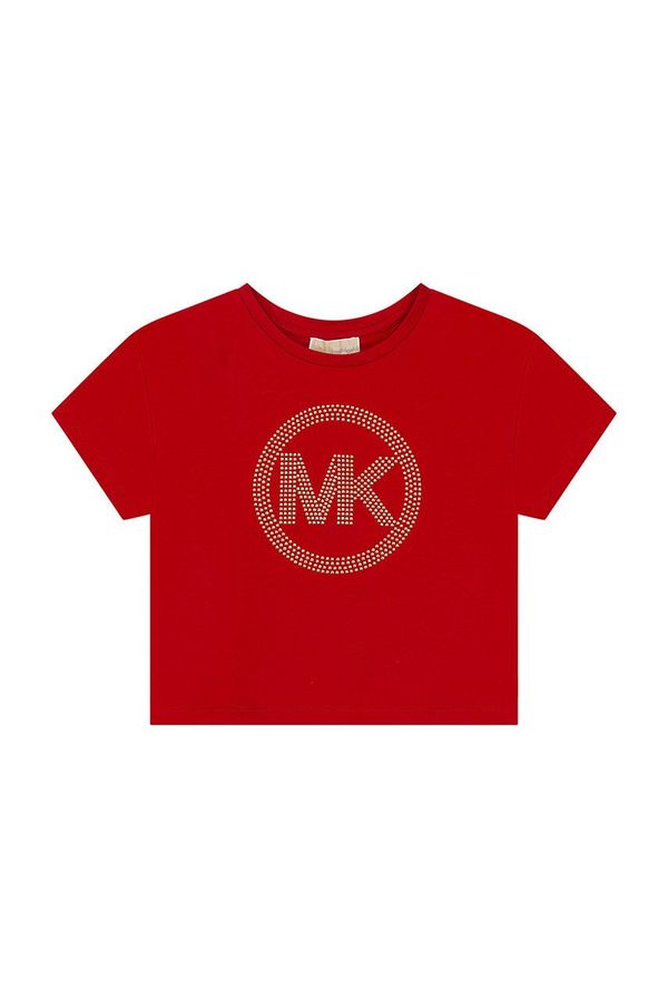Michael Kors Otroška bombažna kratka majica Michael Kors rdeča barva