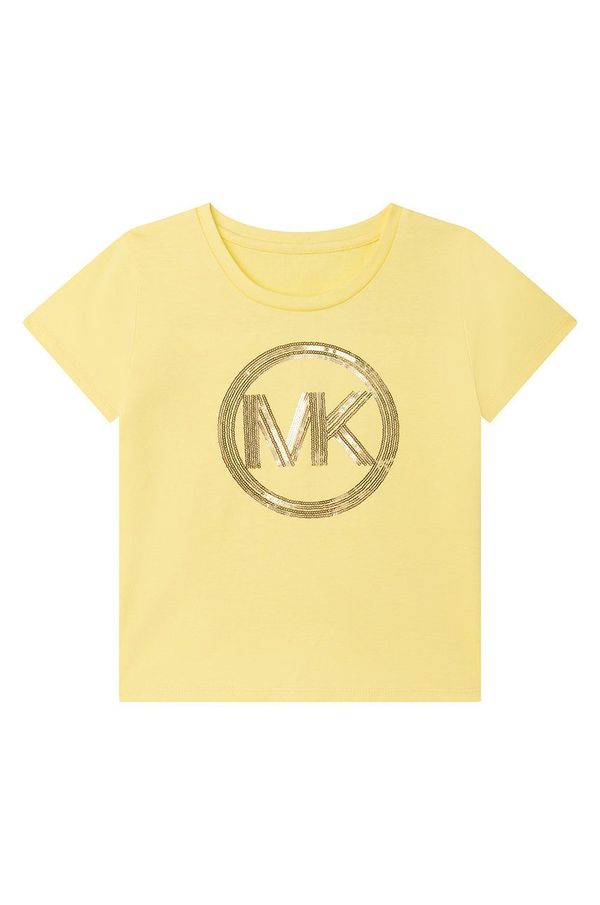 Michael Kors Otroška bombažna kratka majica Michael Kors rumena barva