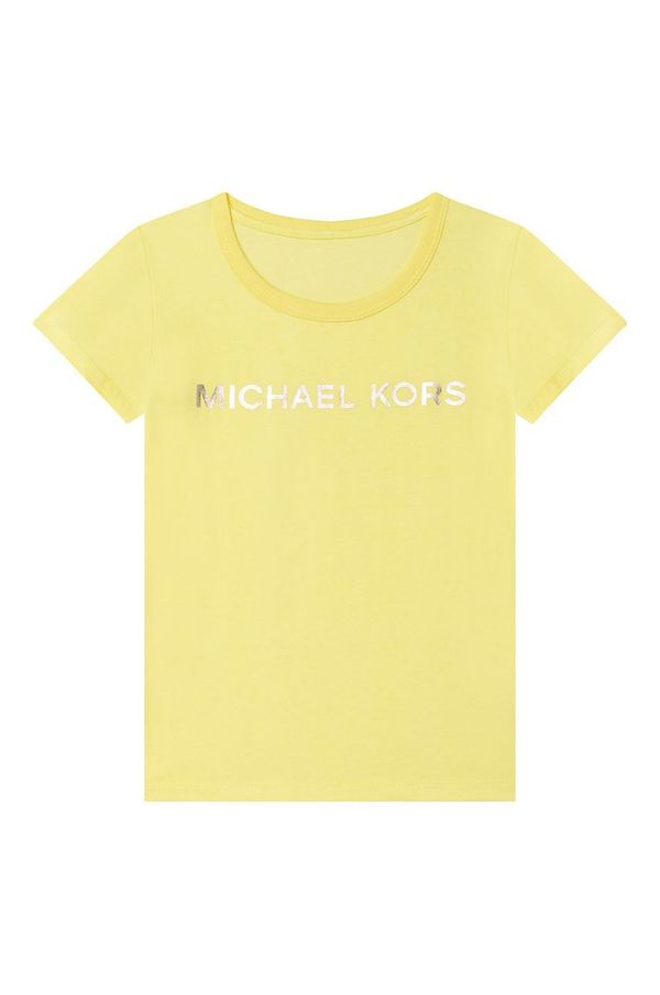 Michael Kors Otroška bombažna kratka majica Michael Kors rumena barva