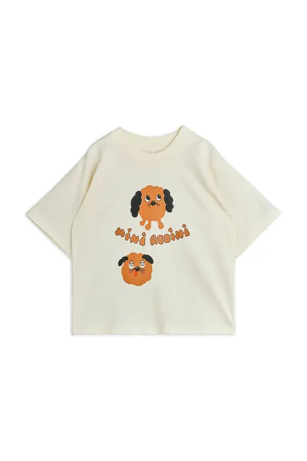 Mini Rodini Otroška bombažna kratka majica Mini Rodini Doggie