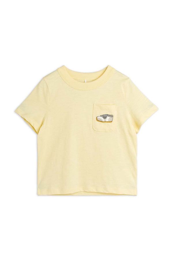 Mini Rodini Otroška bombažna kratka majica Mini Rodini rumena barva