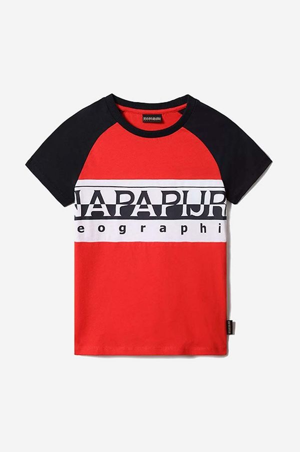 Napapijri Otroška bombažna kratka majica Napapijri rdeča barva