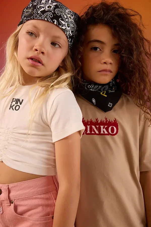 Pinko Otroška bombažna kratka majica Pinko