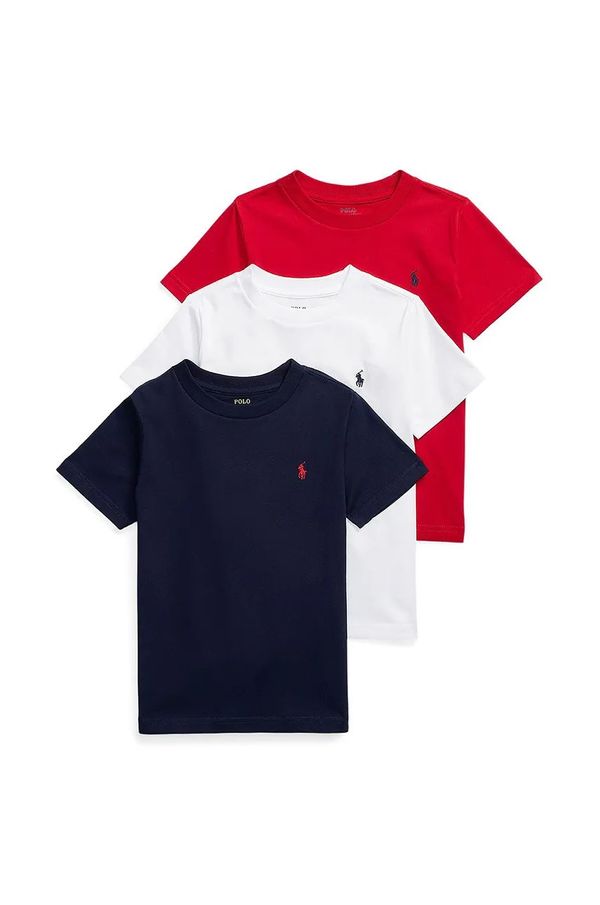Polo Ralph Lauren Otroška bombažna kratka majica Polo Ralph Lauren 3-pack rdeča barva, 322884456001