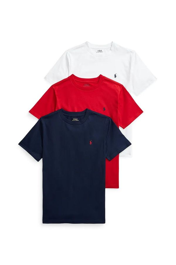 Polo Ralph Lauren Otroška bombažna kratka majica Polo Ralph Lauren 3-pack rdeča barva, 323884456001