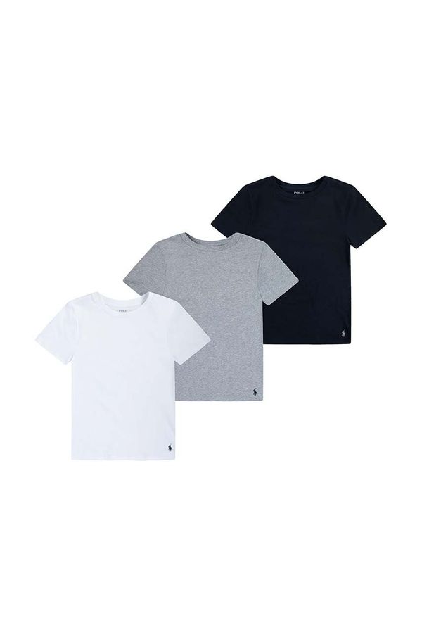 Polo Ralph Lauren Otroška bombažna kratka majica Polo Ralph Lauren 3-pack siva barva, 9P5030