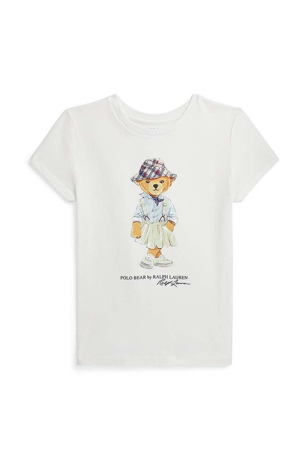 Polo Ralph Lauren Otroška bombažna kratka majica Polo Ralph Lauren bela barva, 313941151002
