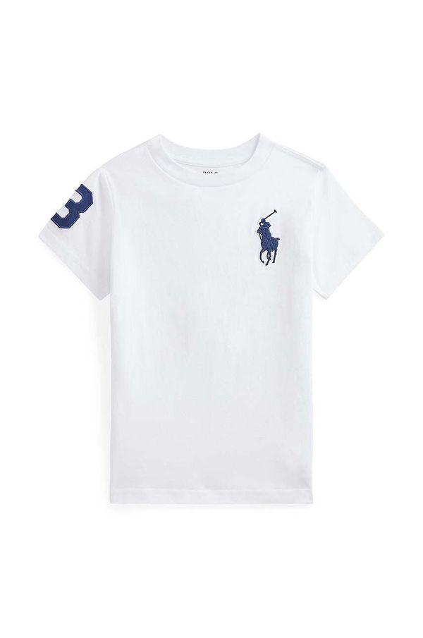 Polo Ralph Lauren Otroška bombažna kratka majica Polo Ralph Lauren bela barva, 322832907037