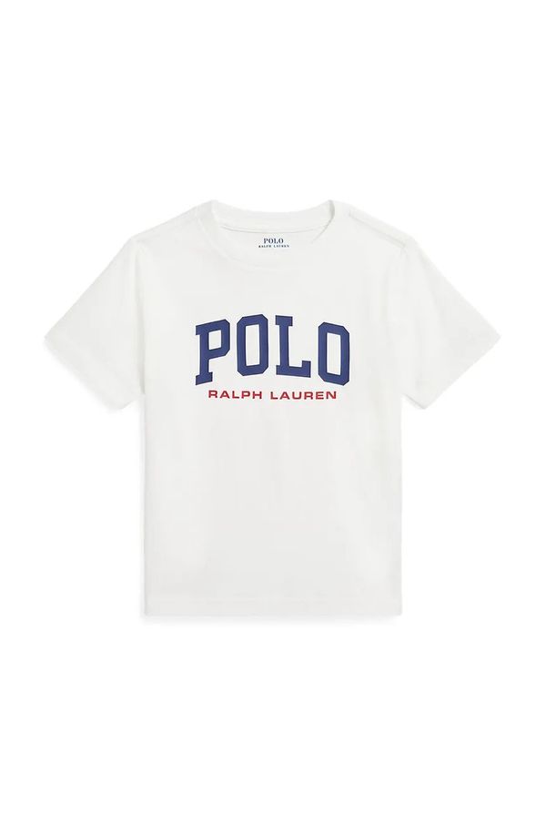 Polo Ralph Lauren Otroška bombažna kratka majica Polo Ralph Lauren bela barva, 322958159002