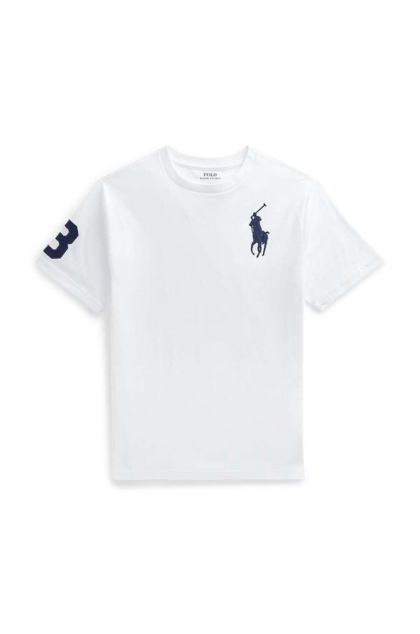 Polo Ralph Lauren Otroška bombažna kratka majica Polo Ralph Lauren bela barva, 323832907037