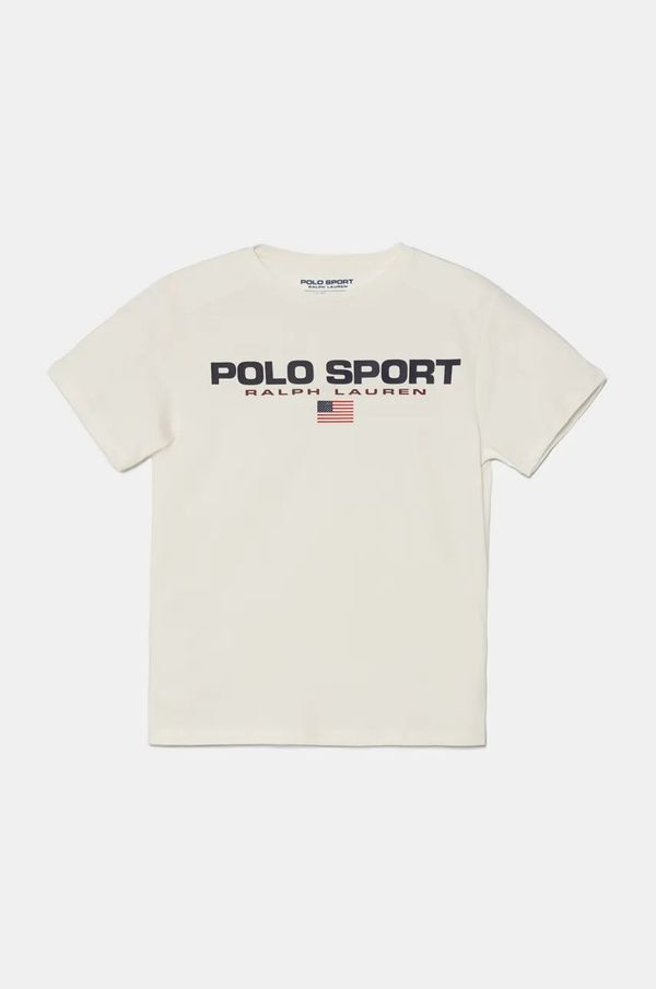 Polo Ralph Lauren Otroška bombažna kratka majica Polo Ralph Lauren bela barva, 323837629006