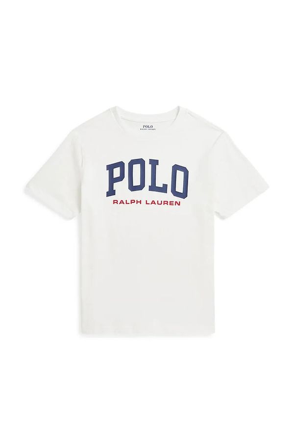 Polo Ralph Lauren Otroška bombažna kratka majica Polo Ralph Lauren bela barva, 323958159002