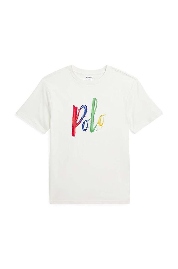 Polo Ralph Lauren Otroška bombažna kratka majica Polo Ralph Lauren bela barva