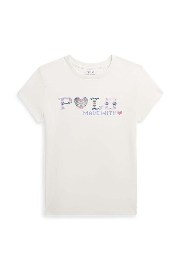 Polo Ralph Lauren Otroška bombažna kratka majica Polo Ralph Lauren bež barva