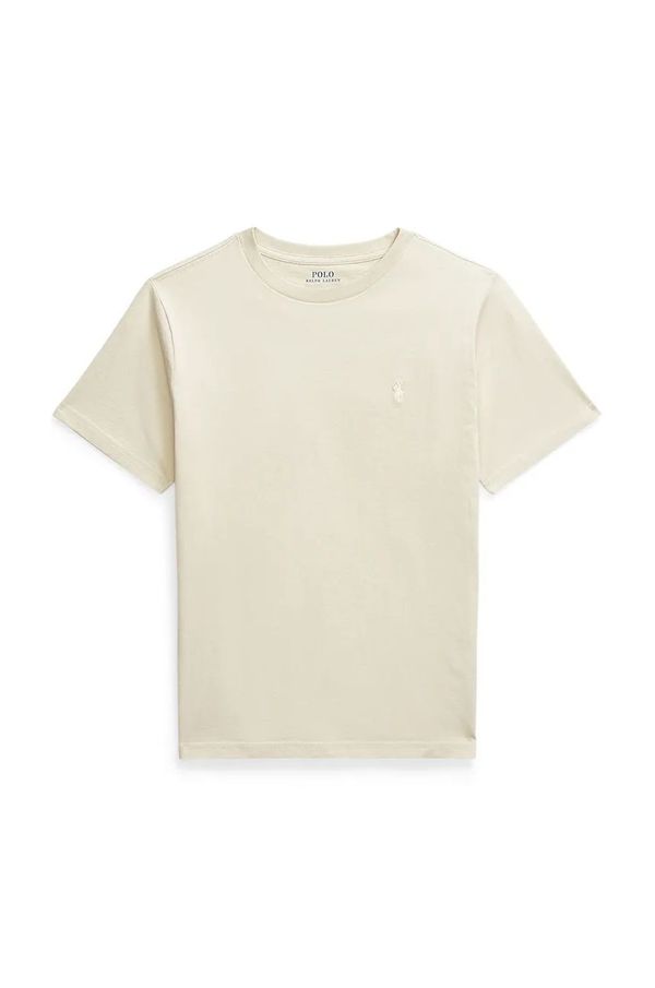 Polo Ralph Lauren Otroška bombažna kratka majica Polo Ralph Lauren bež barva, 323832904182
