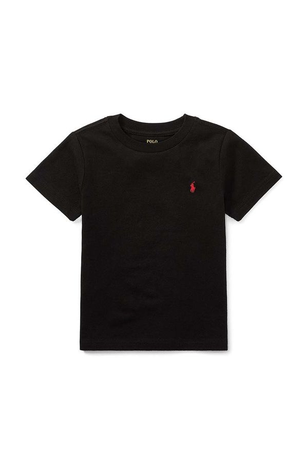 Polo Ralph Lauren Otroška bombažna kratka majica Polo Ralph Lauren črna barva