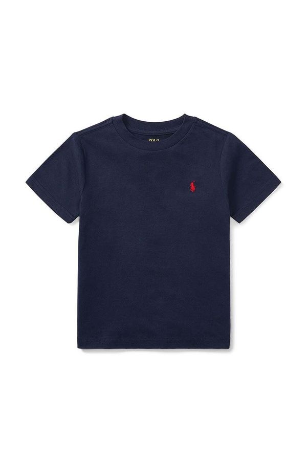 Polo Ralph Lauren Otroška bombažna kratka majica Polo Ralph Lauren mornarsko modra barva