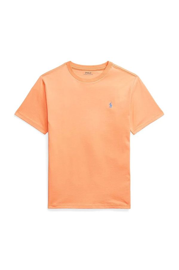 Polo Ralph Lauren Otroška bombažna kratka majica Polo Ralph Lauren oranžna barva, 323832904177