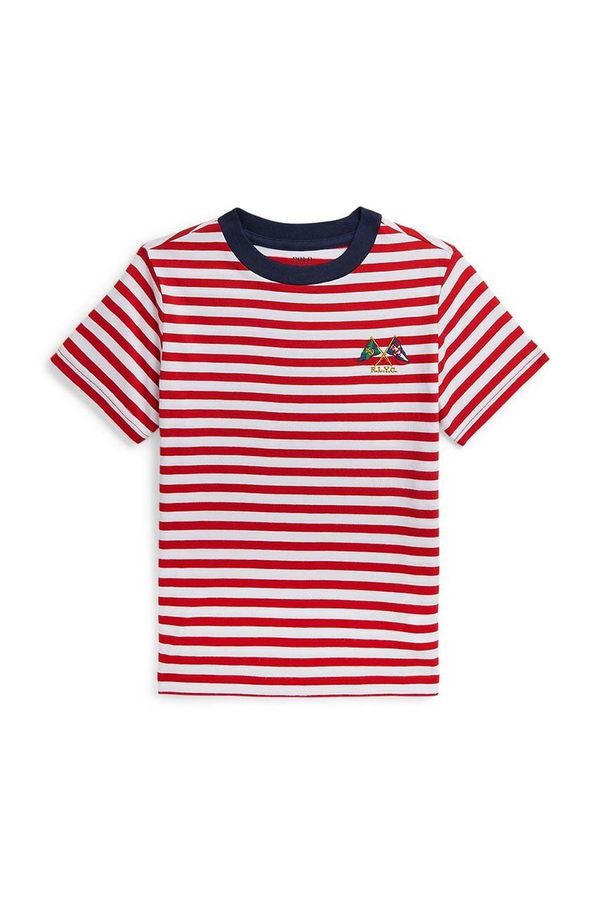 Polo Ralph Lauren Otroška bombažna kratka majica Polo Ralph Lauren rdeča barva, 322942204001