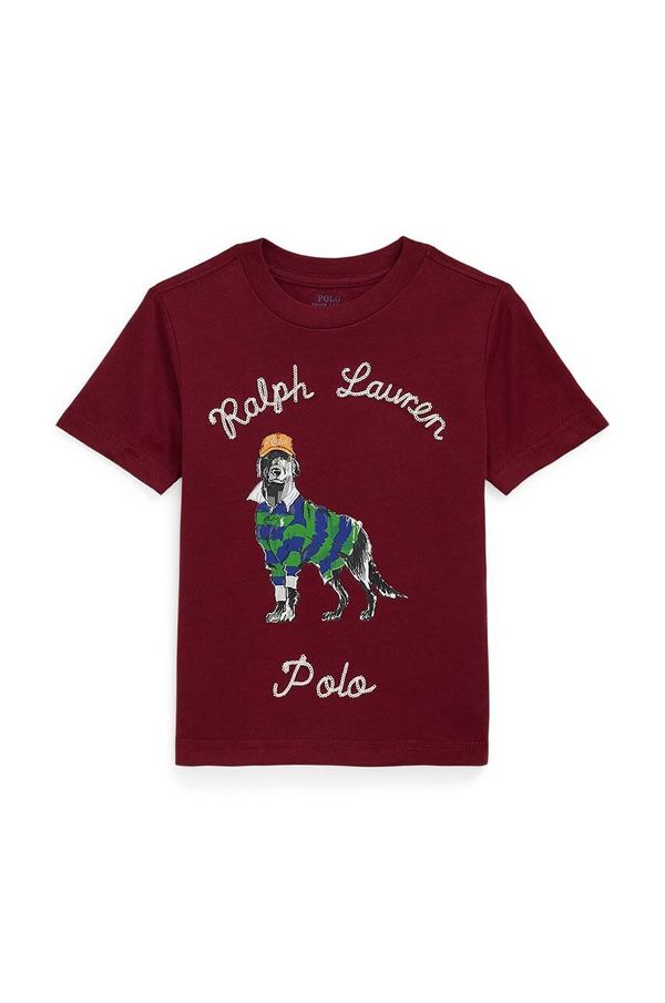 Polo Ralph Lauren Otroška bombažna kratka majica Polo Ralph Lauren rdeča barva, 322952497001