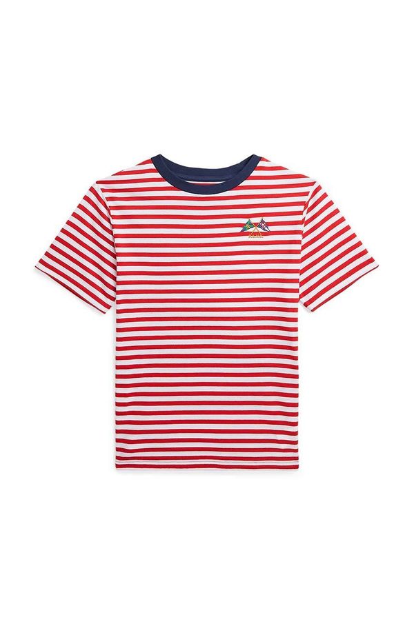Polo Ralph Lauren Otroška bombažna kratka majica Polo Ralph Lauren rdeča barva, 323942204001