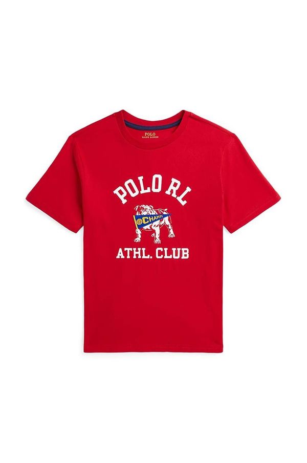 Polo Ralph Lauren Otroška bombažna kratka majica Polo Ralph Lauren rdeča barva, 323952454002