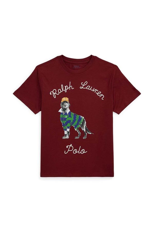 Polo Ralph Lauren Otroška bombažna kratka majica Polo Ralph Lauren rdeča barva, 323952497001