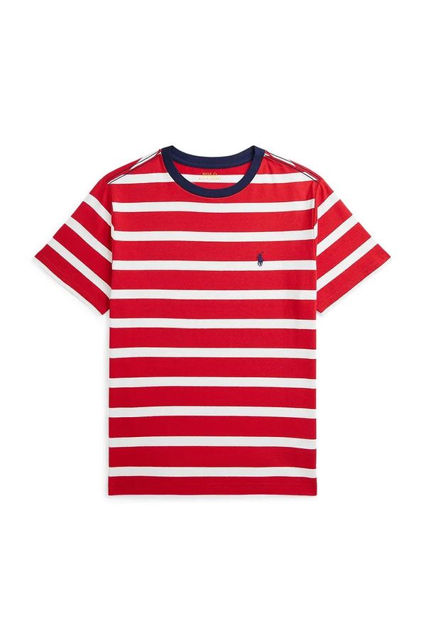 Polo Ralph Lauren Otroška bombažna kratka majica Polo Ralph Lauren rdeča barva, 323958170001