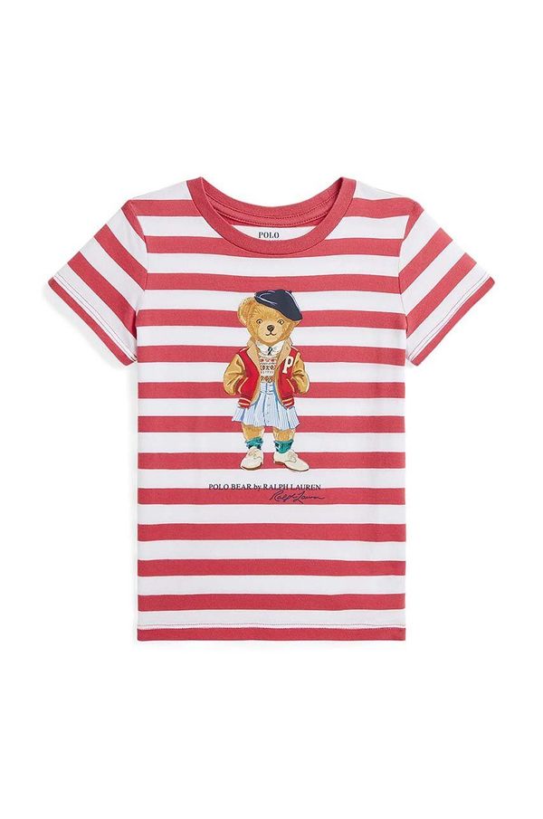 Polo Ralph Lauren Otroška bombažna kratka majica Polo Ralph Lauren rdeča barva