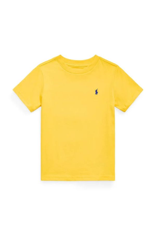 Polo Ralph Lauren Otroška bombažna kratka majica Polo Ralph Lauren rumena barva, 322832904168