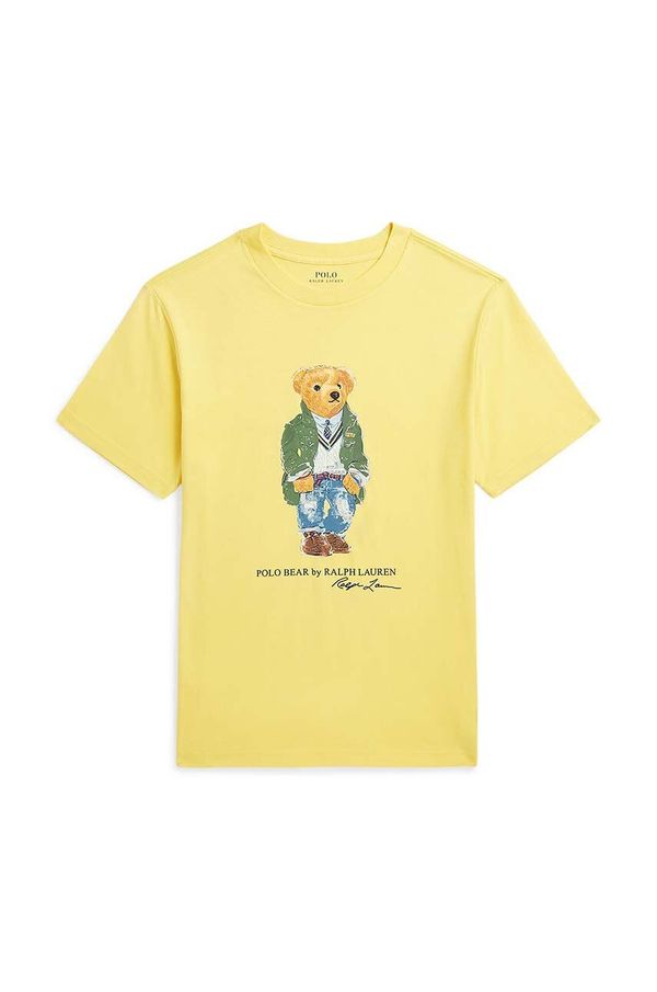 Polo Ralph Lauren Otroška bombažna kratka majica Polo Ralph Lauren rumena barva