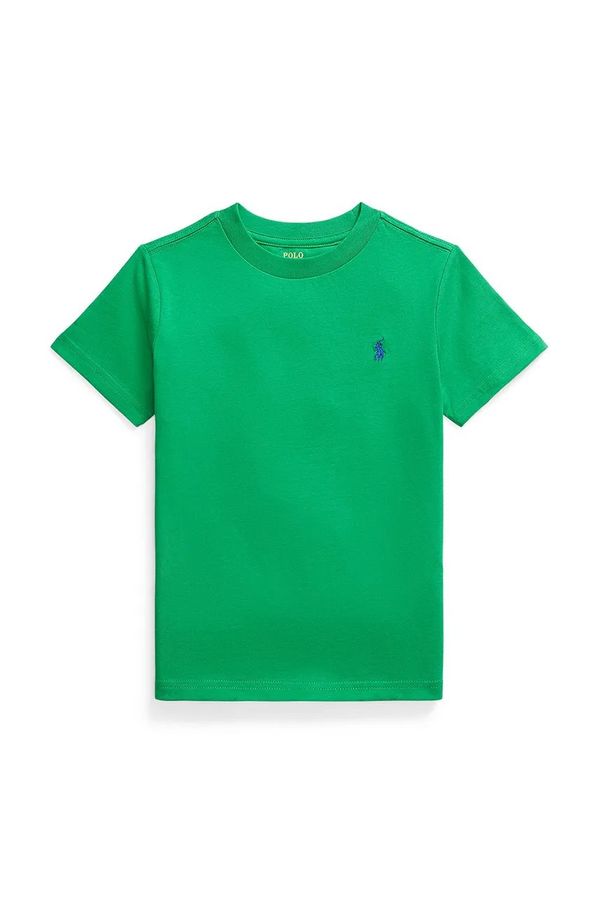 Polo Ralph Lauren Otroška bombažna kratka majica Polo Ralph Lauren zelena barva, 322832904166