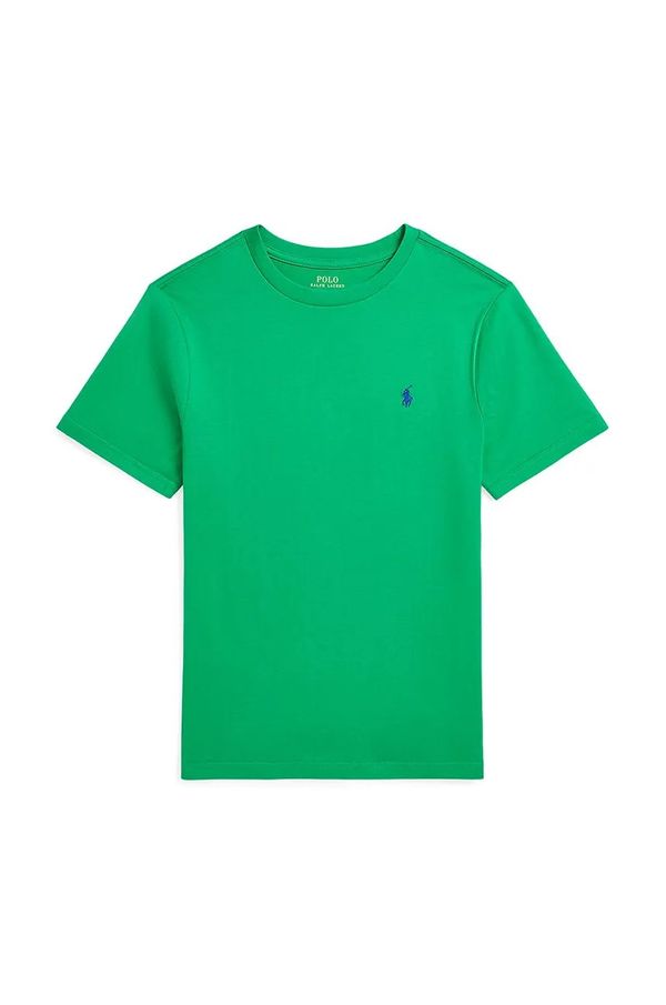 Polo Ralph Lauren Otroška bombažna kratka majica Polo Ralph Lauren zelena barva, 323832904175