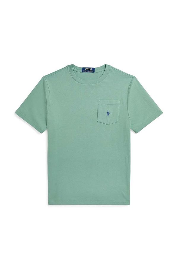 Polo Ralph Lauren Otroška bombažna kratka majica Polo Ralph Lauren zelena barva, 323942066005
