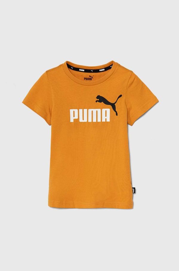 Puma Otroška bombažna kratka majica Puma črna barva