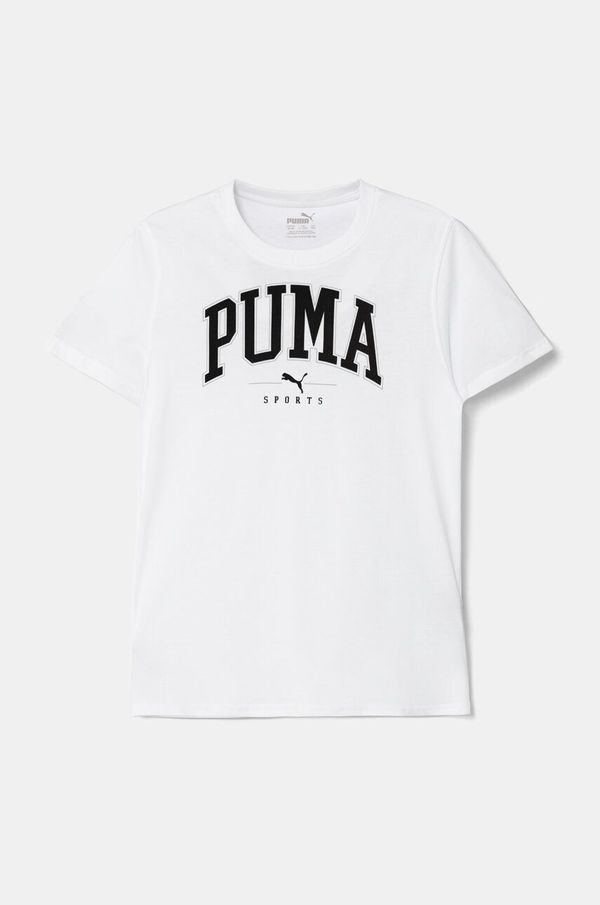 Puma Otroška bombažna kratka majica Puma SQUAD Bigphic Tee bela barva, 682772